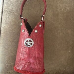 Western Cowboy Boot Purse in Red